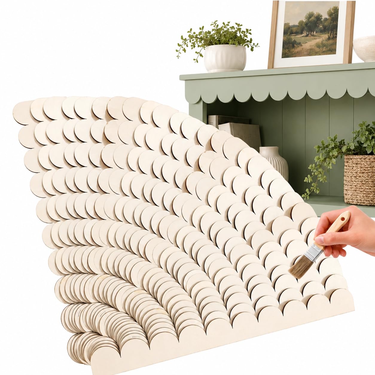 Home Decor Wall Molding - 12개의 물결 모양 목재 트림 -