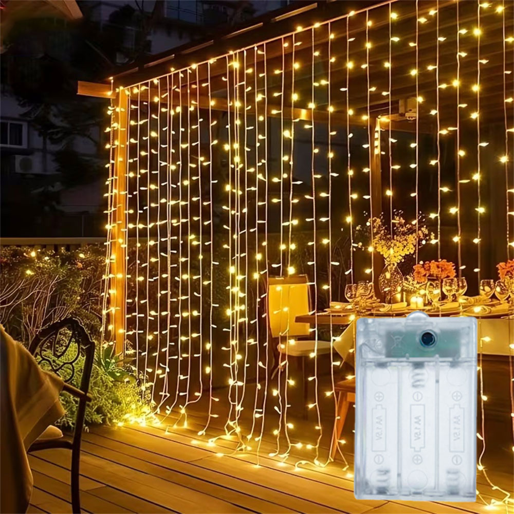 String Curtain Light - 3/6m 커튼 LED 스트링 라이트 배터리