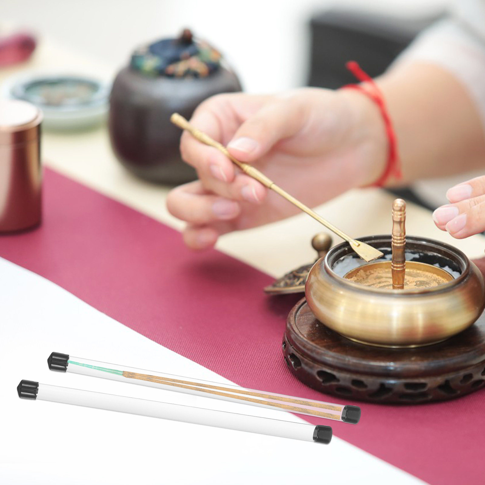 Incense Stick Holder - 4개입 투명 플라스틱 향 보관 튜브,