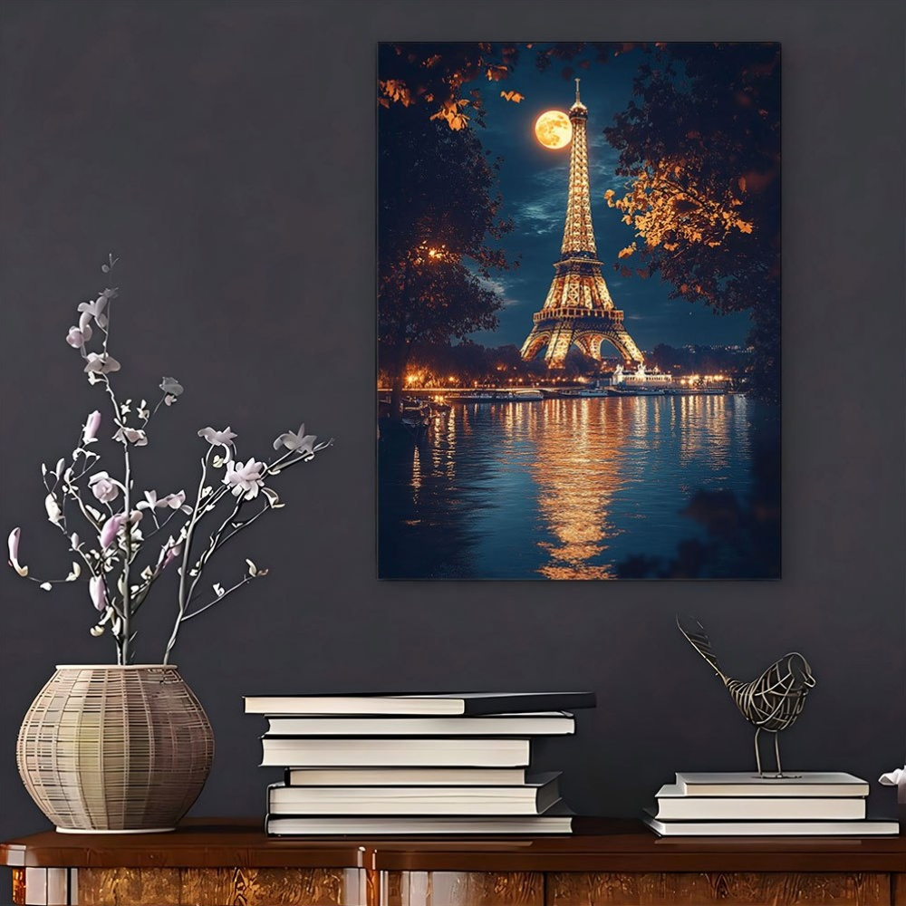 Home Decor Under 500 - 500/1000/1200/2000PCS 성인용 퍼즐 달 아래 에펠탑,