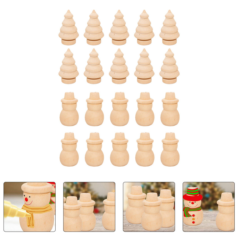Home Decor Xmas Tree - 20개 수제 컬러링 인형 크리스마스 트리