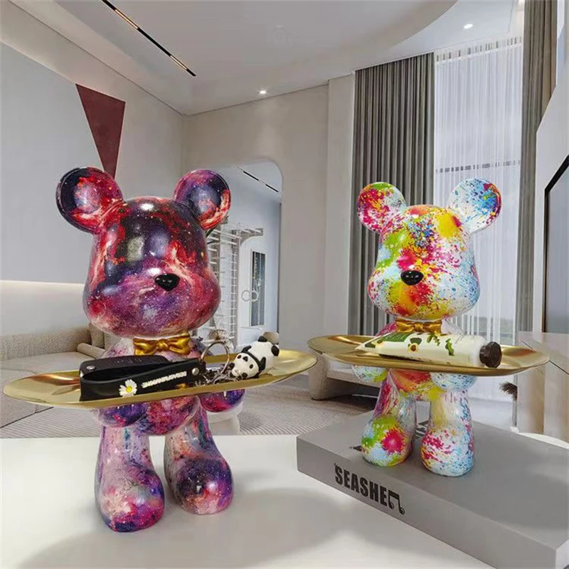 Home Decor Y2K - 29cm 낙서 곰 입상 홈 인테리어
