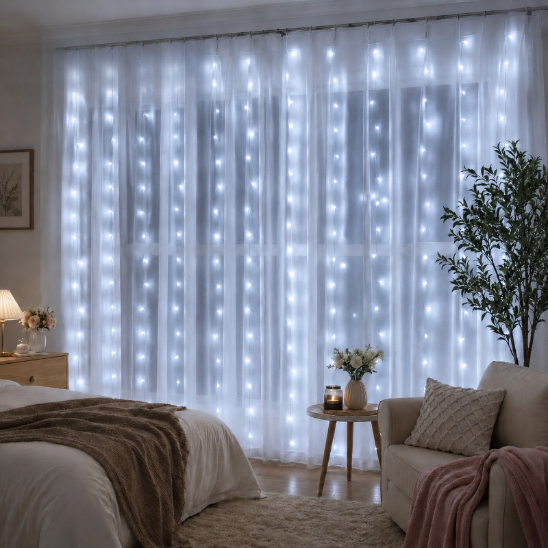 String Curtain Light - 3/4/6m 커튼 LED 스트링 조명 가랜드