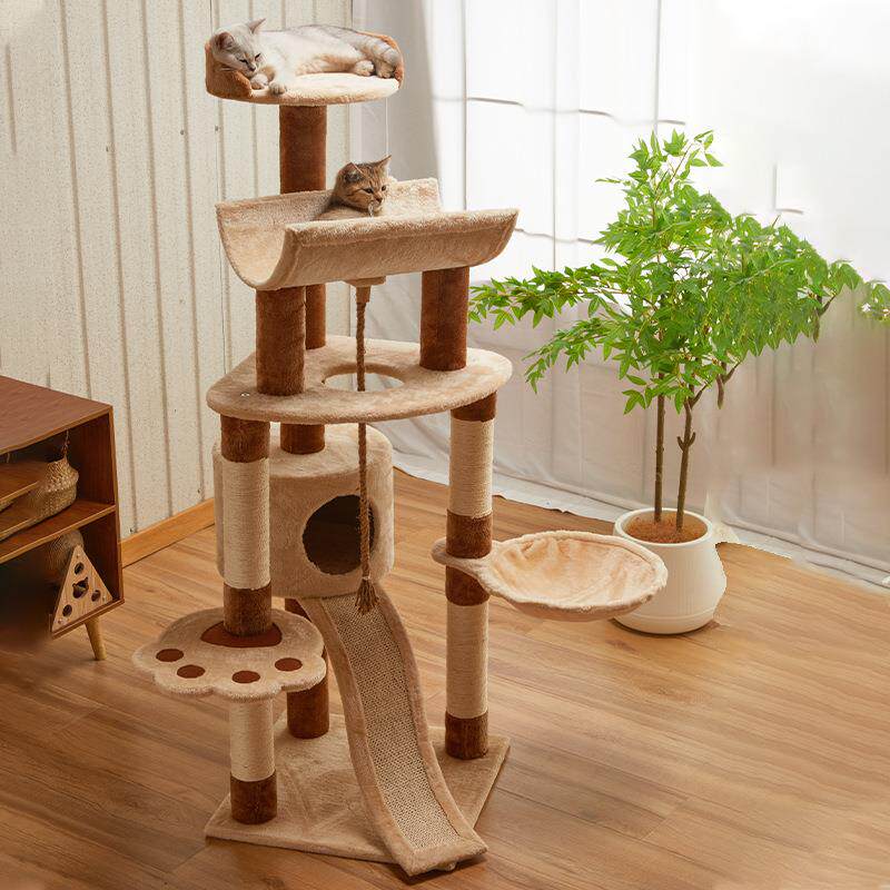 Home Decor Kota - 고급 고양이 타워, 나무 사각형 캣타워,