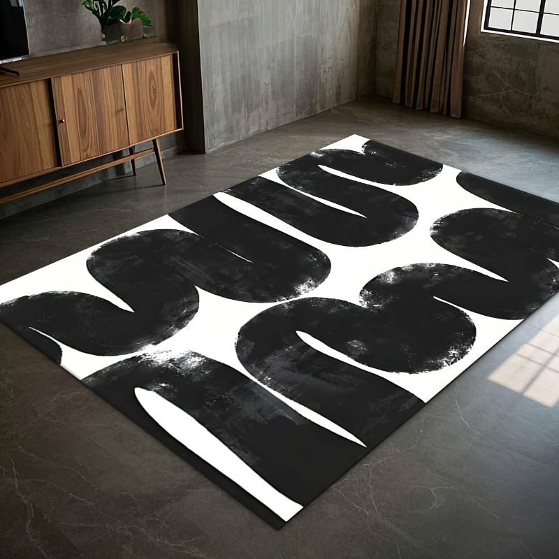 Home Decor Ig - 모던 미니멀리스트 거실 러그 블랙 라인