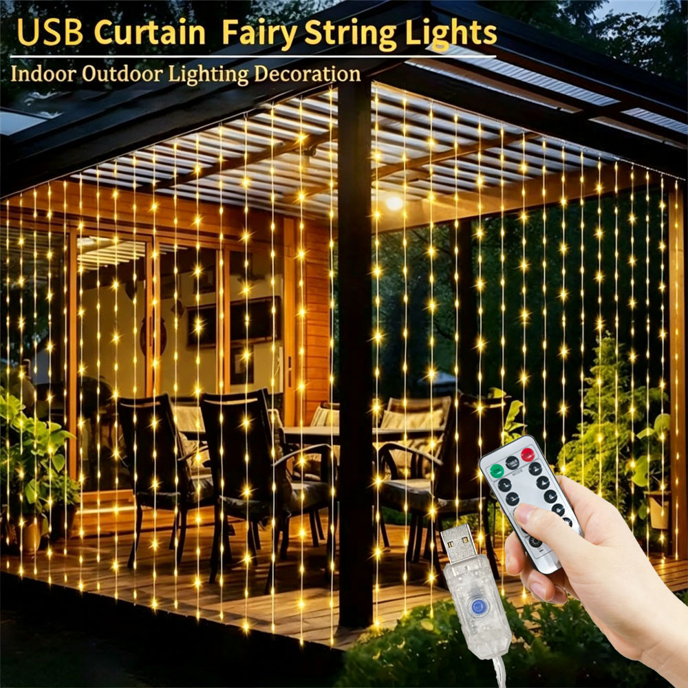 String Curtain Light - USB LED 커튼 조명 스트링, 8가지