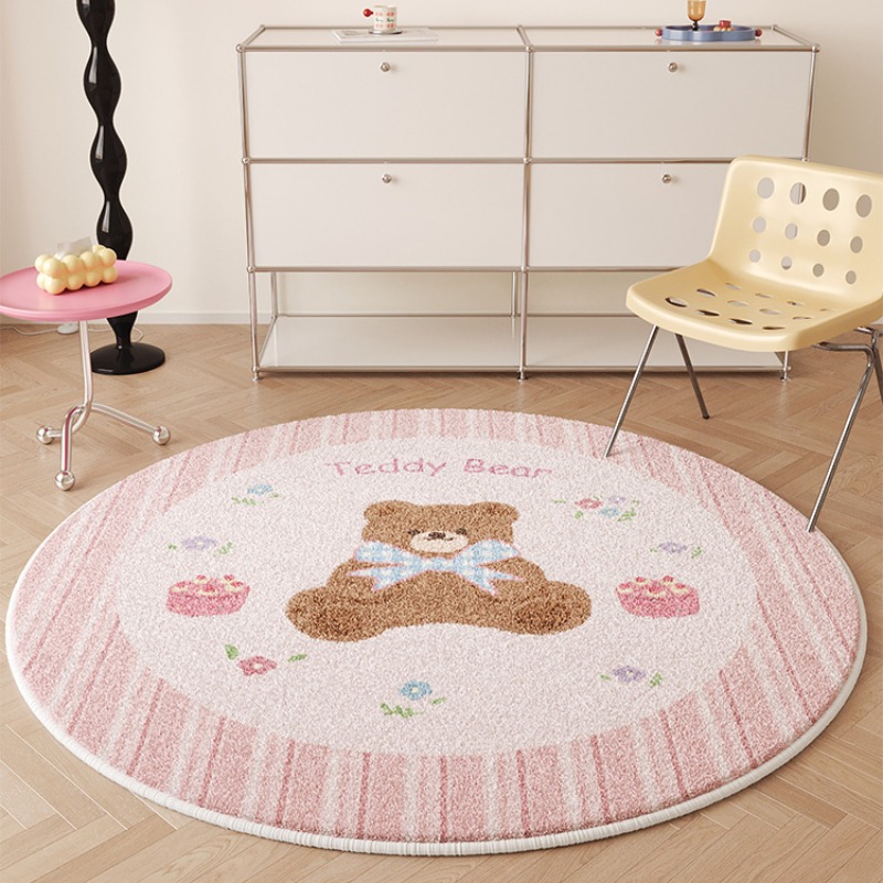 Home Decor Ig - 귀여운 원형 거실 장식 카펫, 핑크
