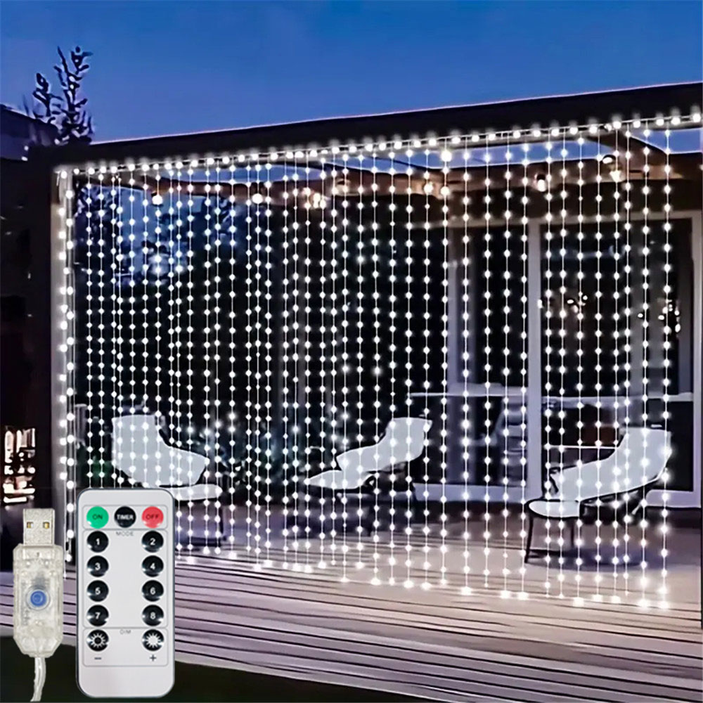 String Curtain Light - 3/6M USB LED 커튼 8가지 모드