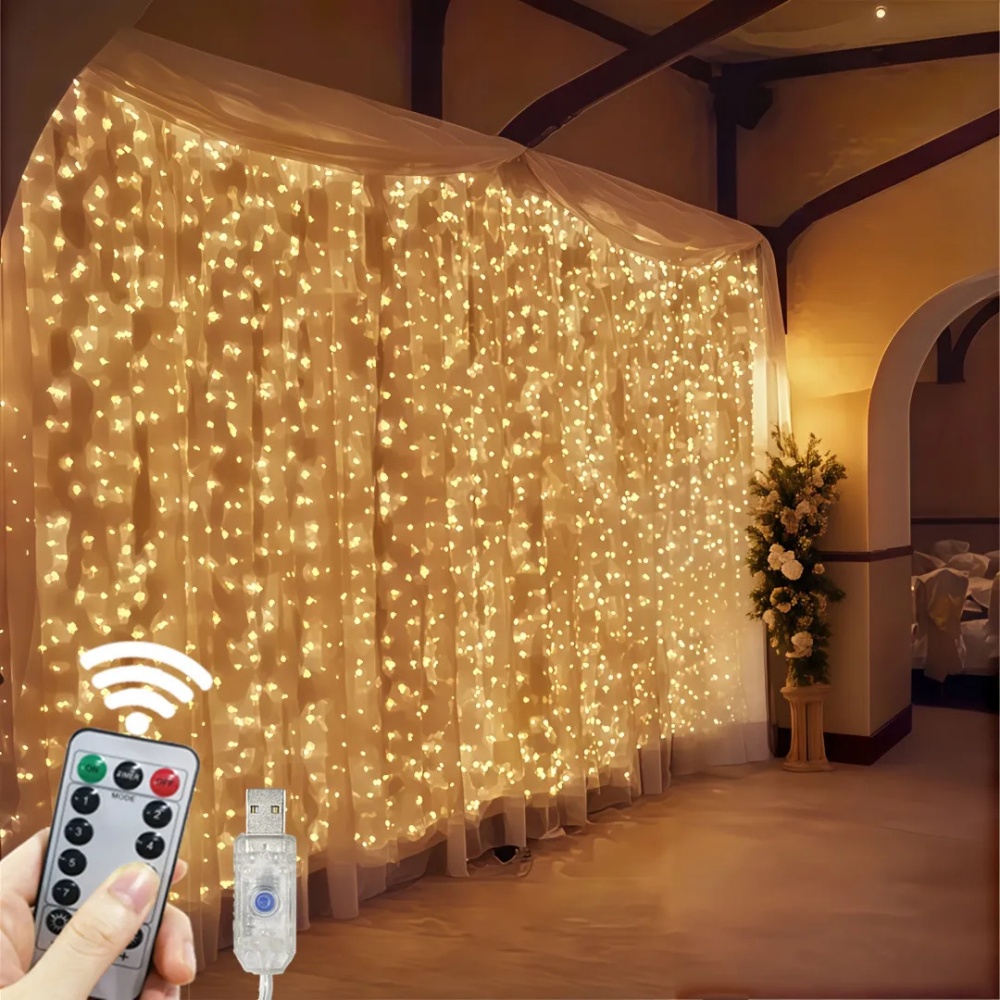 String Curtain Light - 3/6m LED 커튼 스트링 조명 USB