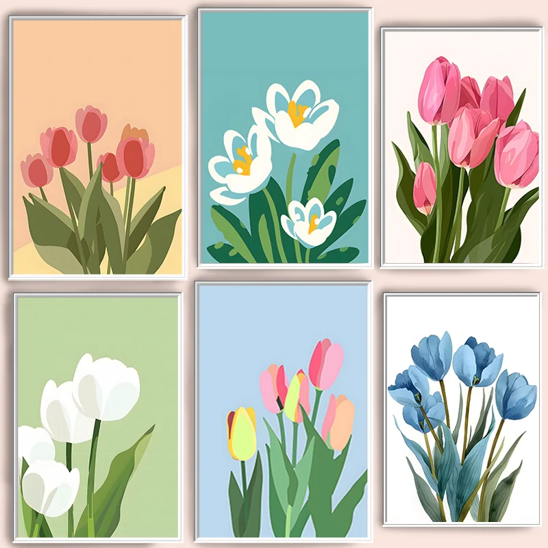 Home Decor Tulip - 미니멀리즘 스타일의 현대적인 디자인으로, 화려한 색상의