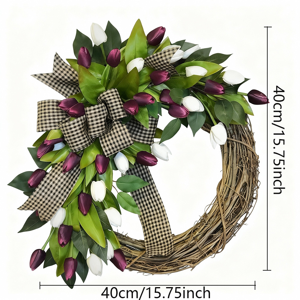봄 튤립 화환, 문걸이 장식, 홈 데코 펜던트, 축제  - Home Decor Tulip 리뷰 및 가격