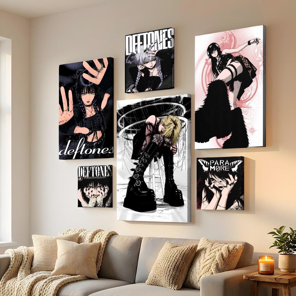 Y2K 고딕 애니메이션 록 걸 프레임 벽화 HD 캔버스 - Home Decor Y2K 리뷰 및 가격