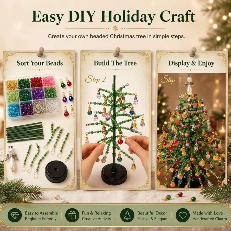DIY 비즈 크리스마스 트리 키트 (크리스탈 비즈 &  - Home Decor Xmas Tree 리뷰 및 가격