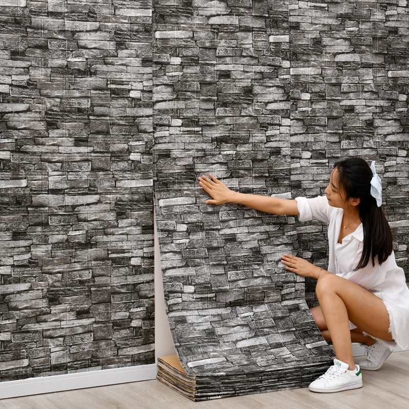 3D 모조 벽돌 벽 스티커, 침실 홈 데코, 방수, 몰 - Home Decor Wall Molding 리뷰 및 가격
