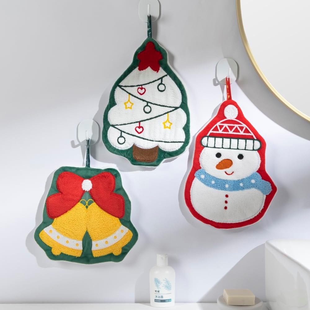 크리스마스 모양의 걸이형 핸드 타월, 산호 플리스 퀵  - Home Decor Xmas Tree 리뷰 및 가격