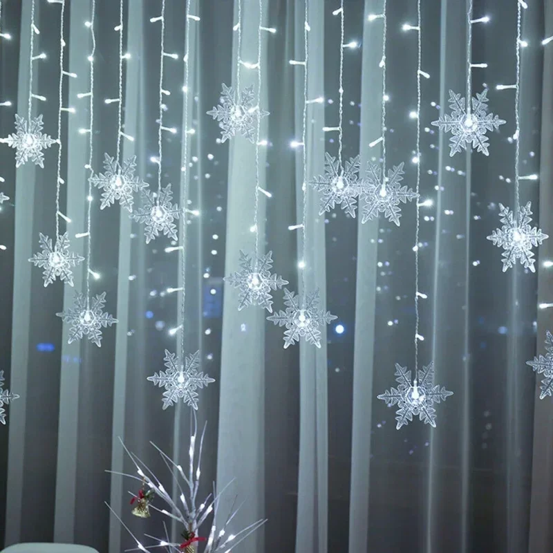 4M 96LED 크리스마스 홈 데코 눈송이 스트링 라이 - String Curtain Light 리뷰 및 가격