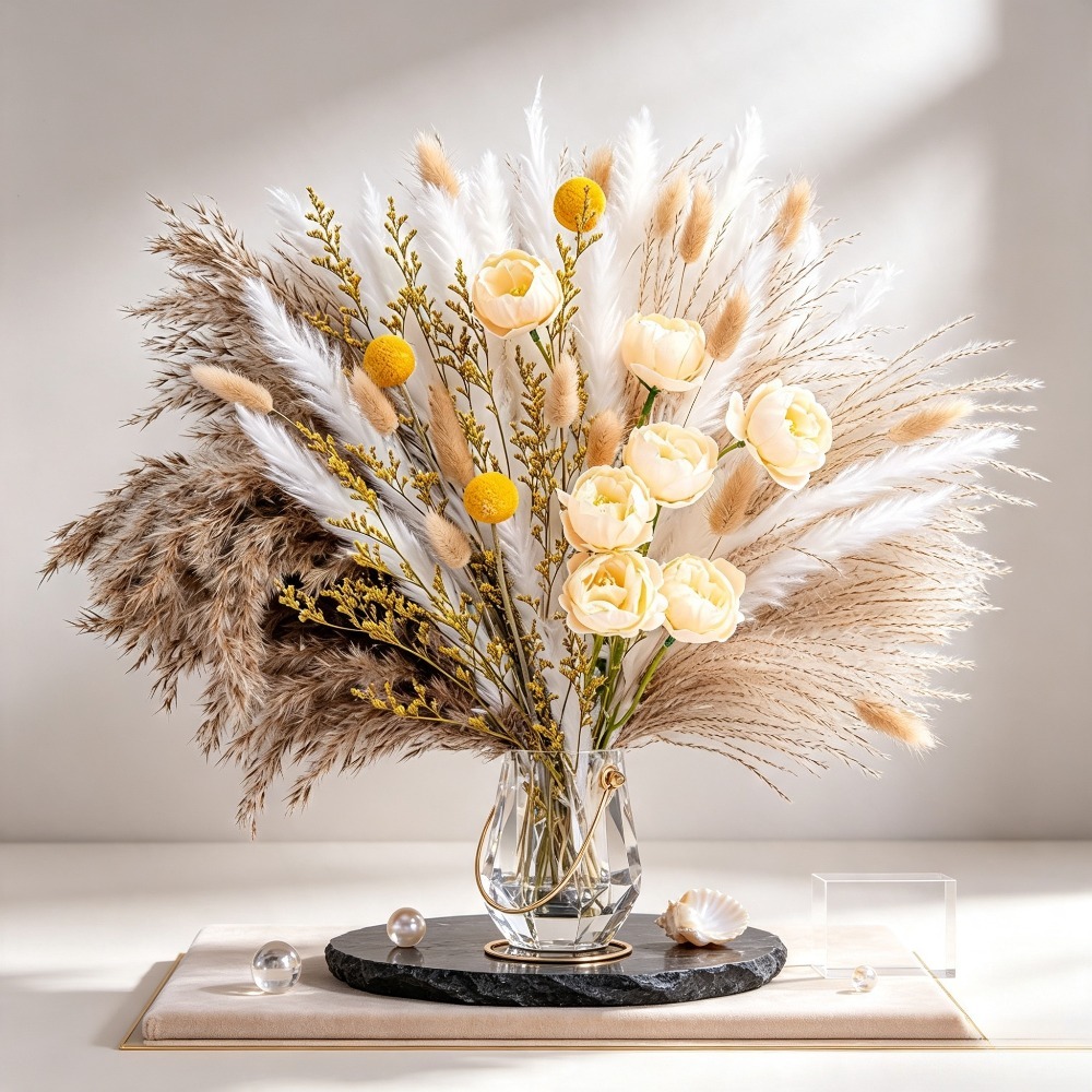 믹스 드라이 플라워 부케, 팜파스 그래스, 버니 테일  - Pampas Grass Decor 리뷰 및 가격
