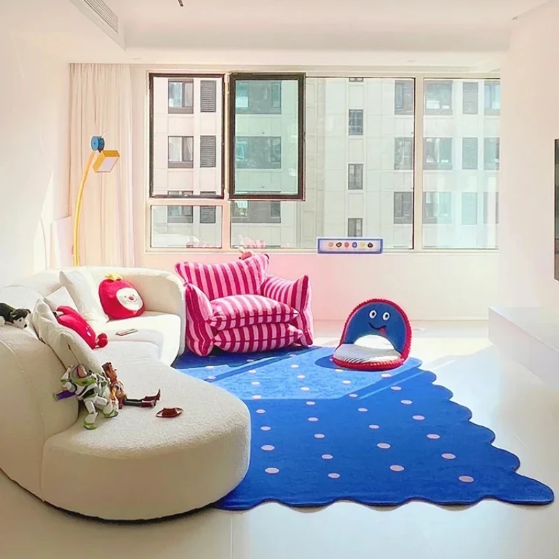 클라인 블루 넓은 영역 거실 카펫, 불규칙한 미니멀리스 - Home Decor Ig 리뷰 및 가격