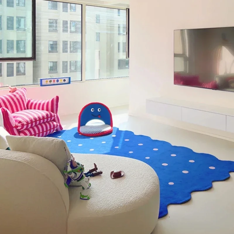 클라인 블루 넓은 영역 거실 카펫, 불규칙한 미니멀리스 - Home Decor Ig 리뷰 및 가격
