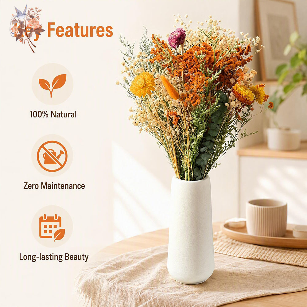 가을 드라이 플라워 부케 천연 오렌지 팜파스 그래스 유 - Pampas Grass Decor 리뷰 및 가격
