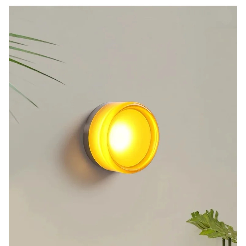 현대적인 유리 LED 벽등, 원형 미니멀리스트 벽 조명 - Home Decor Wall Molding 리뷰 및 가격