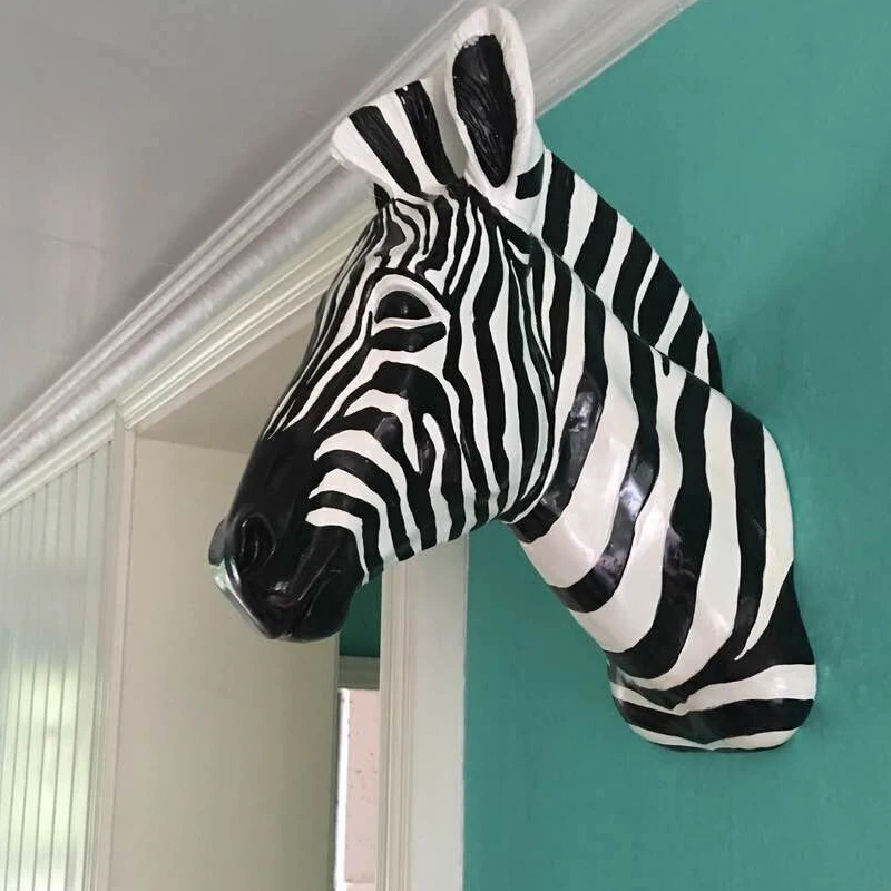 MGT-벽 장식 조각 얼룩말 머리 동상, 홈 인테리어  - Home Decor Y2K 리뷰 및 가격
