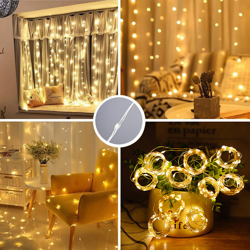 USB LED 커튼 문자열 빛 크리스마스 창 장식 와이 - String Curtain Light 리뷰 및 가격