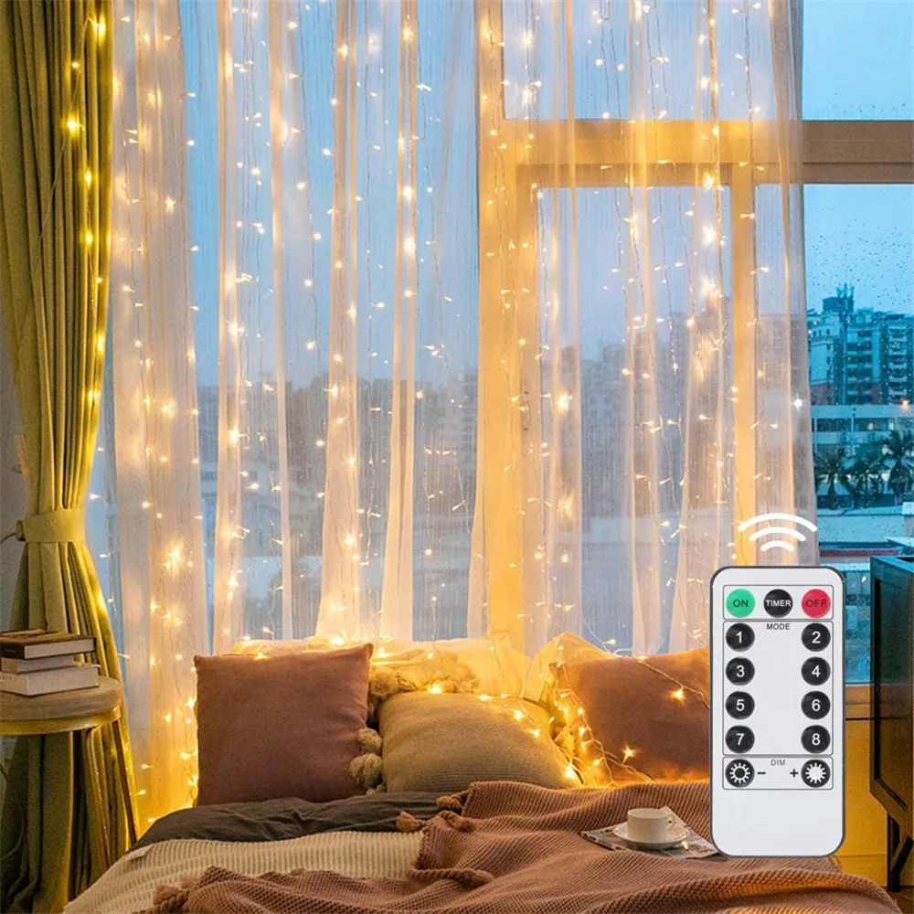 3/6M USB LED 커튼 8가지 모드 리모컨 조명  - String Curtain Light 리뷰 및 가격