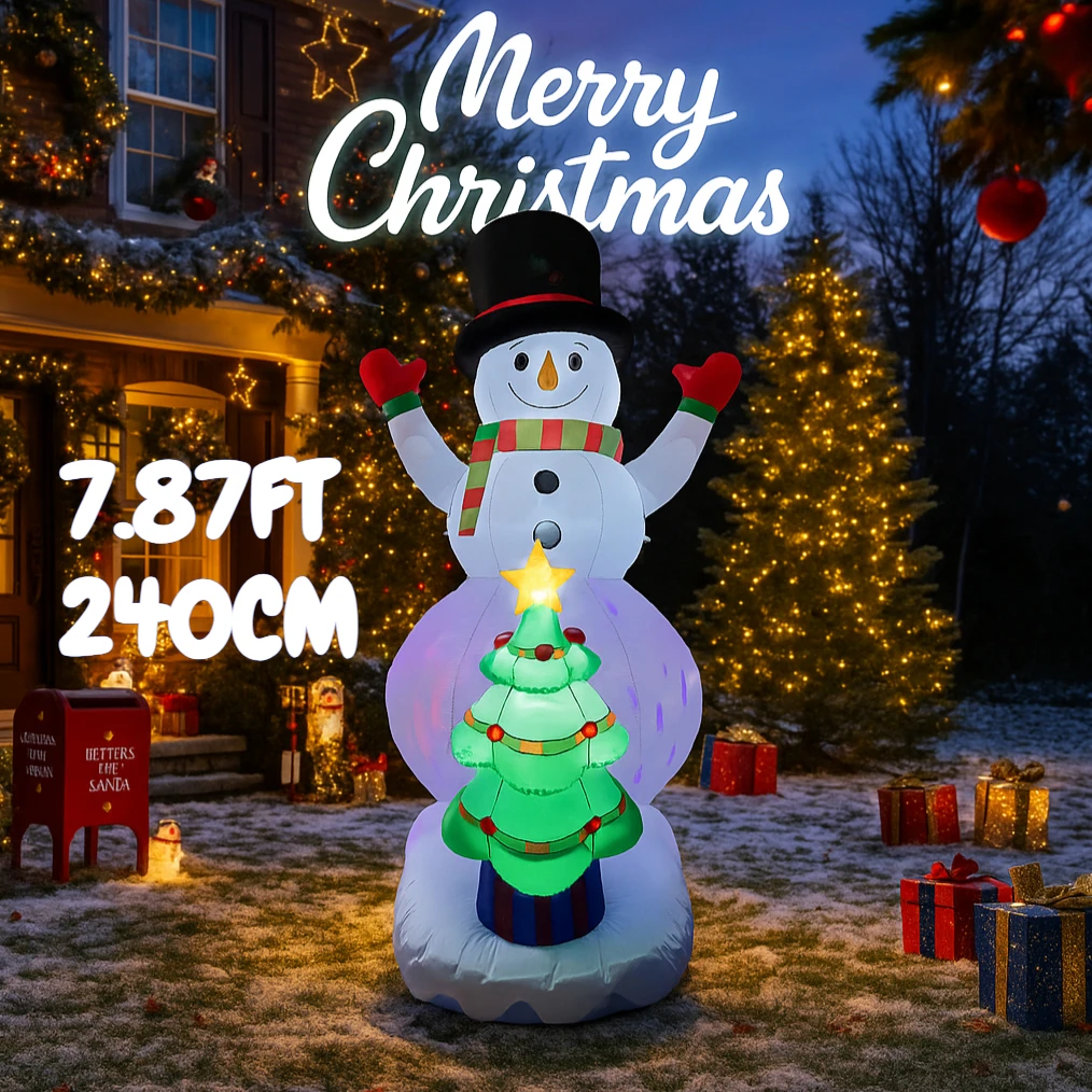 7.87피트 풍선 눈사람 크리스마스 트리 장난감 LED - Home Decor Xmas Tree 리뷰 및 가격