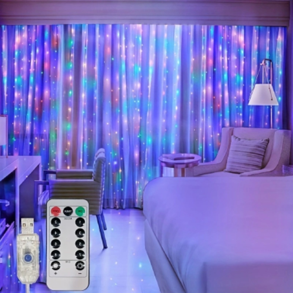 3/6m LED 커튼 스트링 조명 USB 페스툰 리모컨 - String Curtain Light 리뷰 및 가격