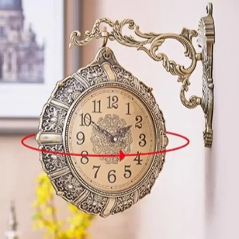 북유럽 복고풍 거실 벽시계 무소음 양면 고급스러운 창의 - Home Decor Design Ideas 리뷰 및 가격