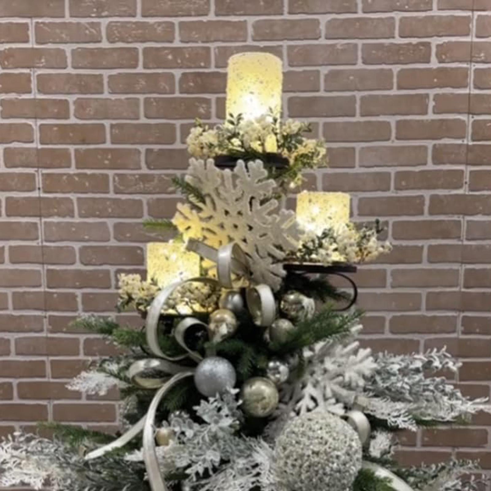 메탈 블랙 트리플 트리 토퍼 캔들라브라 트리 토퍼 캔들 - Home Decor Xmas Tree 리뷰 및 가격