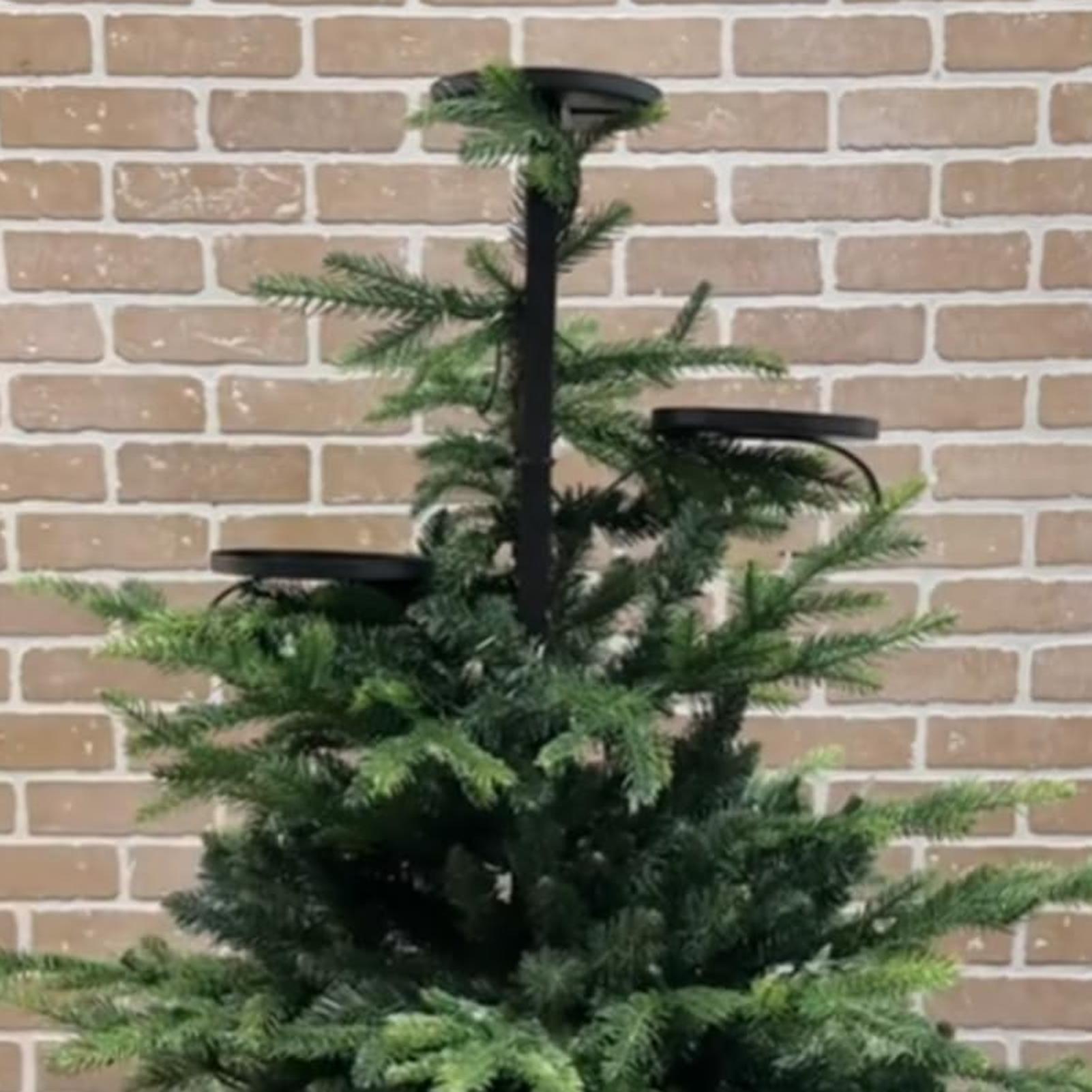 메탈 블랙 트리플 트리 토퍼 캔들라브라 트리 토퍼 캔들 - Home Decor Xmas Tree 리뷰 및 가격