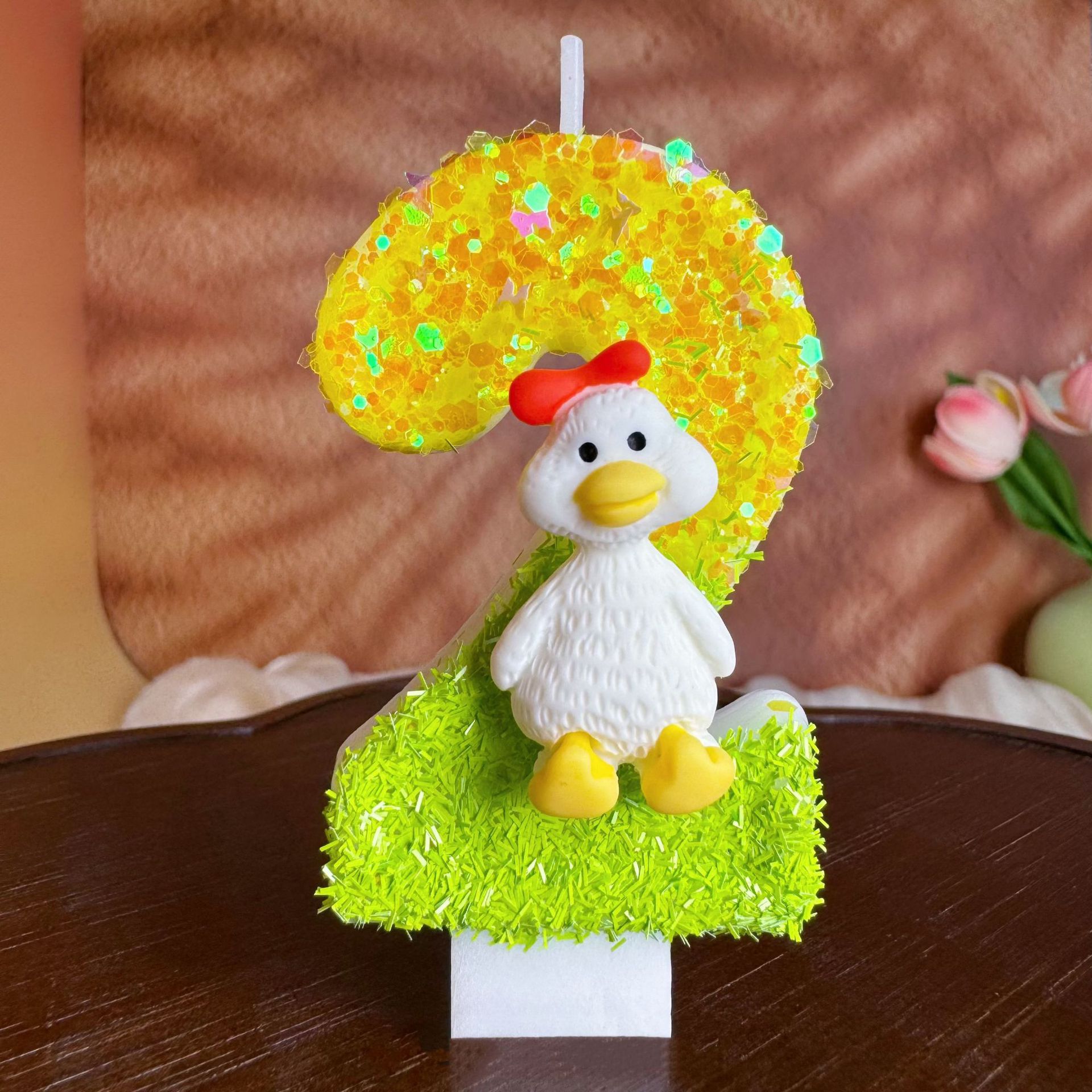 노란색과 초록색이 섞인 리본 모양의 작은 흰색 오리 모 - Home Decor Duck 리뷰 및 가격